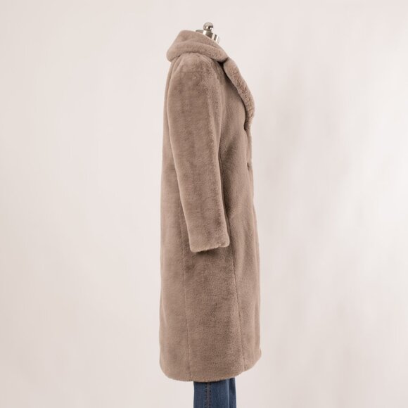 Banana Republic Taupe Faux Fur Coat Size US XS - Picture 4 of 9